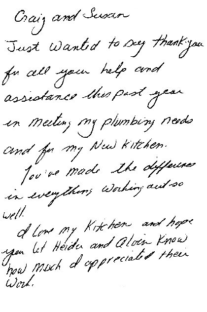 Handwritten letter