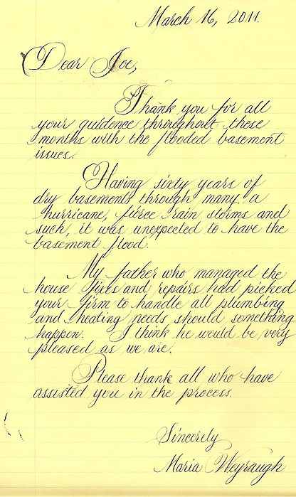 Handwritten letter